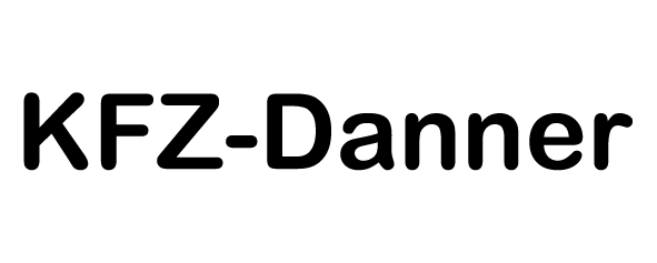 Logo von KFZ-Danner, der freien Autowerkstatt in Jachenau. Das Logo zeigt den Firmennamen in moderner Schrift und symbolisiert professionellen Autoservice und Reparatur.